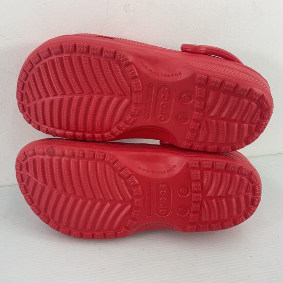 Red Synthetic Casual Shoes Crocs Women's Clogs Size 9 Preowned - Picture 4 of 6